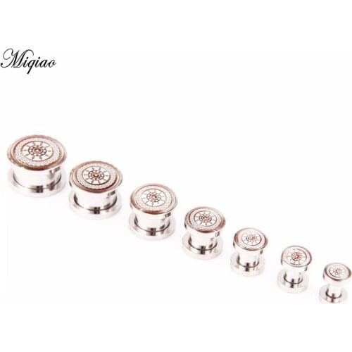 Miqiao 1 piece The new sun drip retro pattern ear expansion ear expander metal auricle piercing jewelry ear plugs