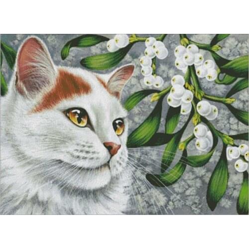 Snowberry cat patterns Counted Cross Stitch 11CT 14CT 18CT DIY wholesale Chinese Cross Stitch Kits Embroidery Needlework Sets