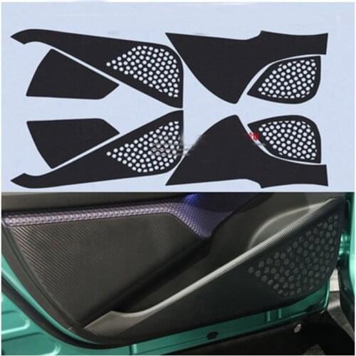 TOMMIA For Toyota IZOA Car Inside Door Cover Scratch Protection Anti Kick Pads Carbon Fiber Stickers 4pcs