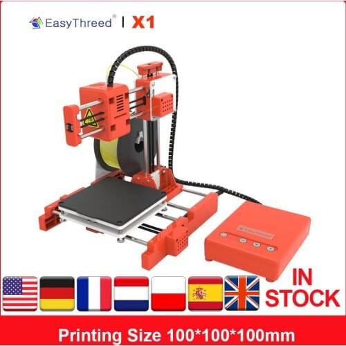 EasyThreed X1 Mini Desktop Children 3D Printer 100*100*100mm Print Size High Precision Mute Printing with TF Card PLA Filament