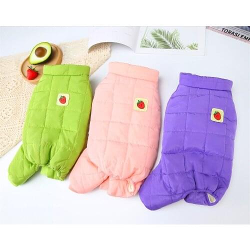 New Pet Clothes Warm Thickness Dog Puppy Padded Snow Coat Waterproof Winter Four-leg Cotton Coat Dogs Clothing