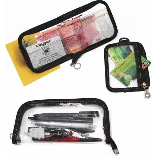 Simple Wallet Card Case Pencil Bag Transparent PVC Korean Fashion Students Pen Bag Coin Purse Pouches Storage Supplies