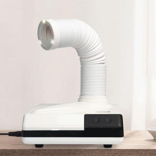 Nail Dust Collector 60w 4500rpm with LED Lamp Beads Manicure Machine Vacuum Nail Dust Suction Desk High Power Pink for Cleaning