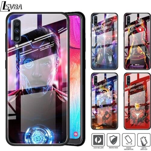 Marvel Avengers Iron Man Super Hero For Samsung A01 A11 A21S A31 A41 A51 A52 A71 A72 A81 A91 5G Tempered Glass Phone Case