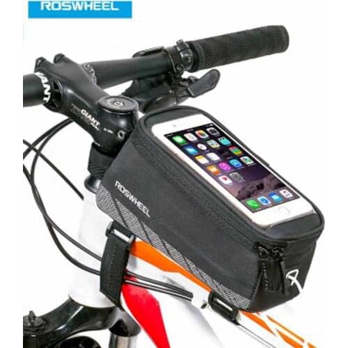 Roswheel 5.2''5.7'' Bicycle/Bicicleta Phone Bag Reflective Bike Frame Front Tube Bag Cycling Touchscreen Phone Bag Case Size M/L