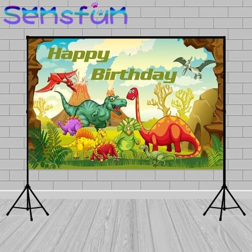 Vinyl Safari Party Backdrop Dinosaur Jungle Forest Animal Baby Shower Boy Birthday Photography Background for Photo Studio Prop