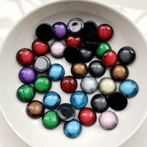High quality mixed color round rhinestone colored resin crystal and stone beads flat back sewing buttons crafts -30pcs/lot