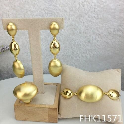 Yuminglai Fashion Design 3pcs Luxury Jewelry Sets Dangle Earrings Bracelet & Rings FHK11571