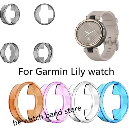 Protective Case For Garmin Lily Women Watch Silicone Bracelet Band Shockproof Smartwatch Cover Sport TPU Protector Shell Frame
