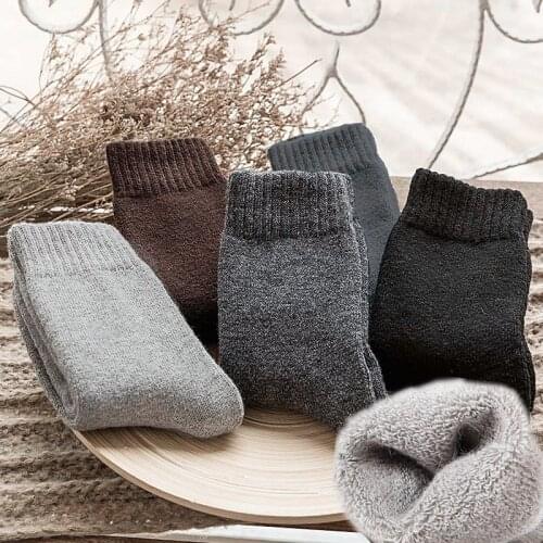 Winter Men Thick Socks Warm Wool Chaussette Homme Solid Color Socks Calcetines Gifts For Men Moda Masculina Skarpetki Meias