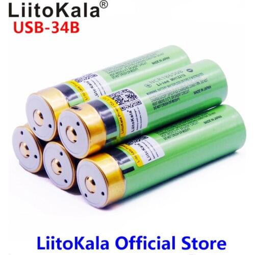 2019 5PCS LiitoKala USB 18650 3400mAh 3.7V Li-ion Rechargebale battery With LED Indicator Light DC-Charging