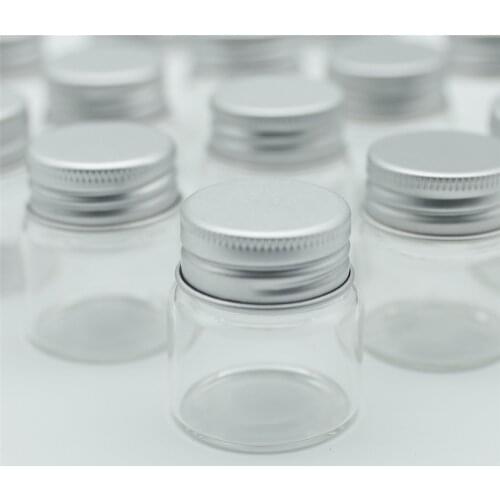 24pcs/lot 37*40mm DIY Mini Glass Vials Bottle Aluminum Caps Tiny Test Tube Spices Storage Small Jars Container Decorative Craft