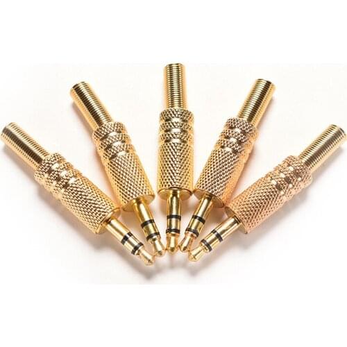 5pcs Stereo 3.5mm 1/8in Headphone Earphone DIY Male Audio Jack Plug Solder Connectors For Computers Laptops Tablets MP3