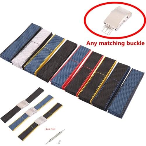Watch accessories nylon strap suitable for high-end Breitling series mens womens 22mm breathable nylon silicone strap