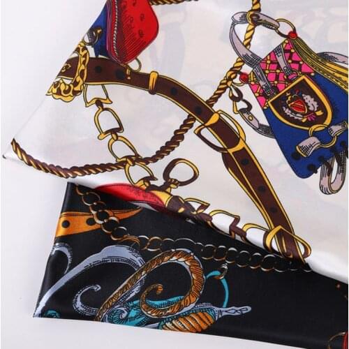 150cm width Chain print satin cloth polyester charmeuse vintage chiffon fabric for dress skirt scarf patchwork upholstery