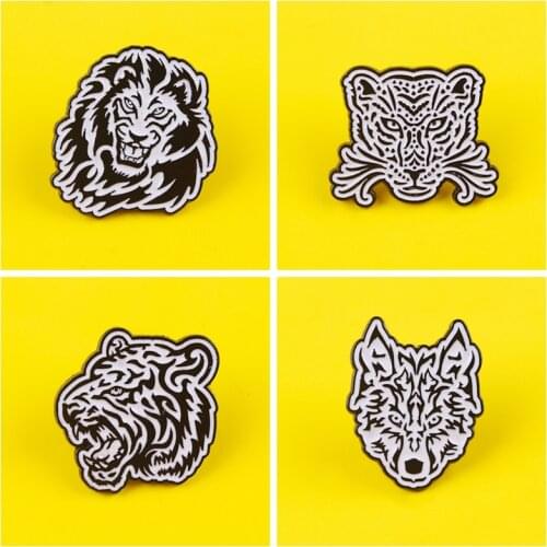 Punk Animal Brooch Wolf Badges on Backpack Set Badges for Clothes Enamel Pins for Backpacks Clothes Lapel Pin Badge Accessories