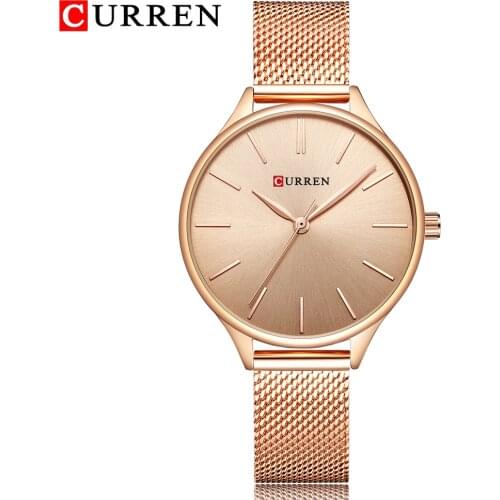 CURREN Fashion Rose Gold Women Watch Minimalism Elegant Luxury Lady Watches Waterproof Dress Wristwatch For Female Reloj Mujer