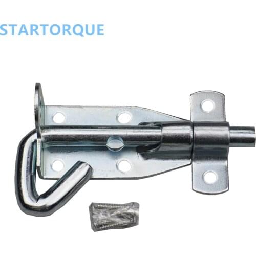 Chessdew 100mm 1Pc 4 Inch Long Silver Electroplated Steel Door Sliding Barrel Bolt Latch Hasp ourdoor hardware