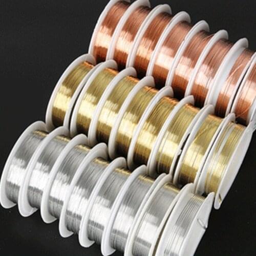 Gold/Silver Color Copper Wire for Jewelry Making Hairpins Necklace Choker Earring 0.2/0.25/0.3/0.4/0.5/0.6/0.8/1.0mm Memory Wire
