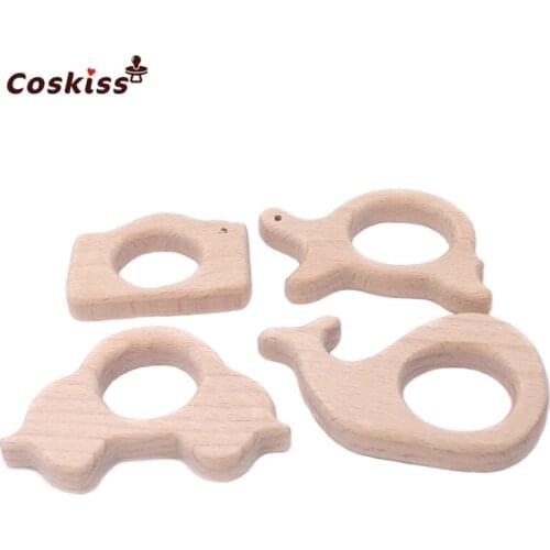 DIY Baby Teether Toys Organic Natural Beech Wooden Camera-Whale-Car-Tortoise Hand Cut Grasping Toys Baby Wooden Teether Gift