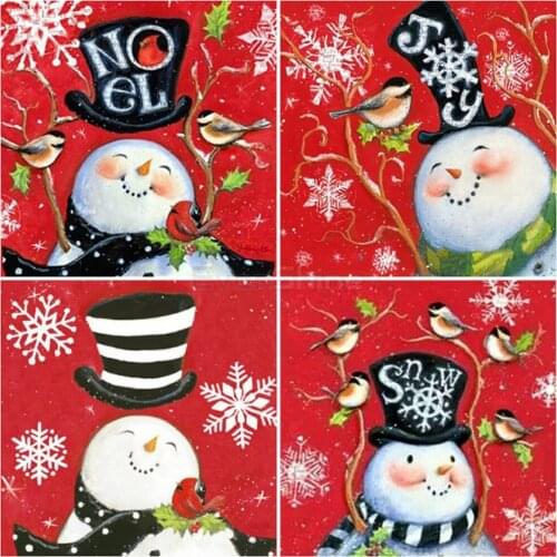 EverShine 5D Diamond Painting Full Drill Square Snowman Cross Stitch Diamond Art Kit Bead Embroidery Cartoon Home Decor Gift