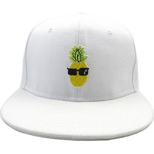 Cartoon Pineapple Embroidery Cotton Baseball Cap Hip-hop Cap Adjustable Snapback Hats for Men and Women 131