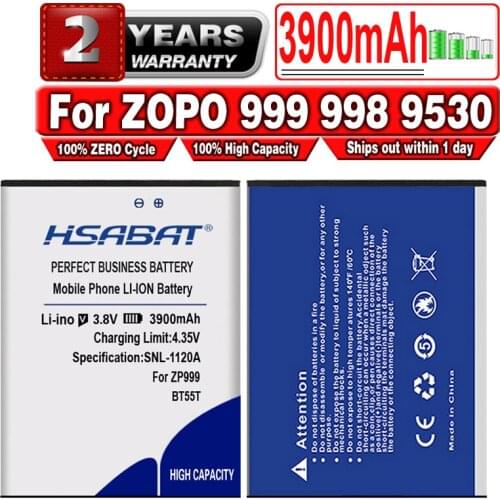 HSABAT New 3900mAh BT55T BT55S Mobile Phone Battery for ZOPO 999 998 9530 9520 3X ZP998 ZP999 ZP3X ZP9520 ZP9530 Phone Battery