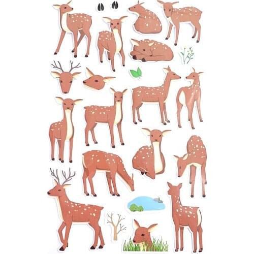 Kawaii Deers Decorative Sticker Waterproof Scrapbooking Dairy Bottle Phone Skateboard Stickers