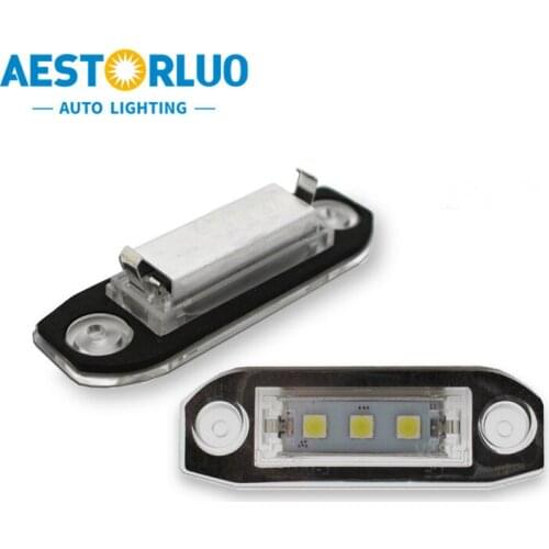 2pcs Error Free Factory Supply LED License Plate Number Light-B Lamp For Volvo S80 Xc90 S40 V60 Xc60 S60 C70 V50 Xc70 White 12V
