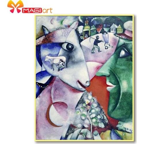 Cross stitch kits Embroidery needlework sets 11CT water soluble canvas patterns 14CT Full portrait Abstract painting -NCMP108