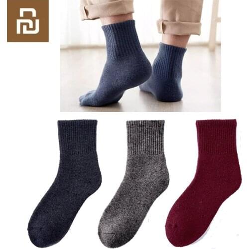 Youpin Socks Pepe Warm Socks Wool Man 3 Pairs Thickened Casual Business High Quality Soft And Skin-Friendly Socks For Winter