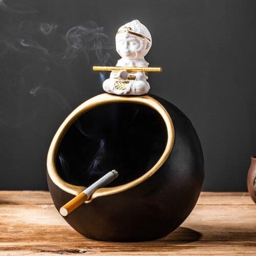 New Chinese Style Retro Personality Trend Creative Ashtray Ceramics Chinese Style of Tea Table Family Living Room Ornaments