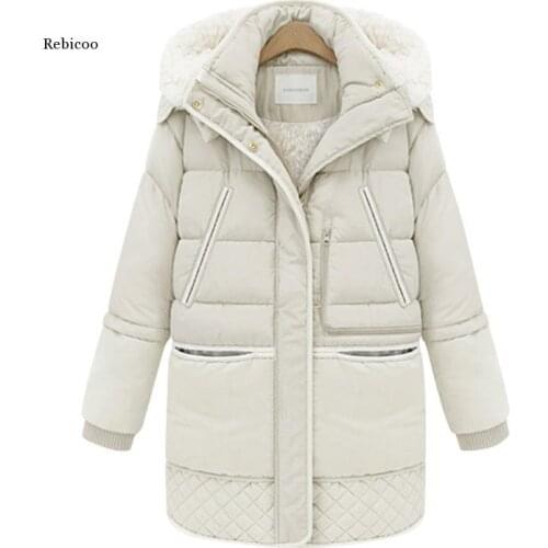 New Winter Jacket Women Long Overcoat Womens Clothing Military Park Cotton Jacket Lambs Wool Coat Jackets Plus Size S-3Xl