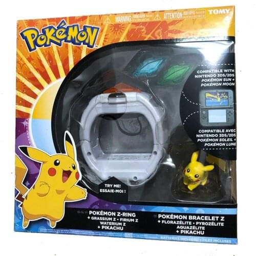 Original Pokemon 3D Z Bracelet Pikachu Z Crystal Genuine Anime Action Figure Model Game Linkage Somatosensory Kids Gift Toys