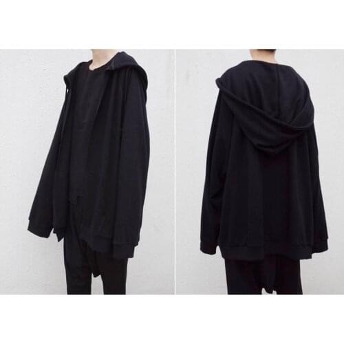 Oversized Loose Fit Cape-Style Overlong Pullover Asymmetrical Cotton Mix Hoodie Truegrit Texture LongDress Tunic Kaftan Kuwait