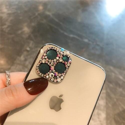 Luxury Diamond Camera Lens Protector Film For iPhone 11 Pro Max 12 Pro Max 12 MiNi Glitter crystal Len Protector Glass Cover
