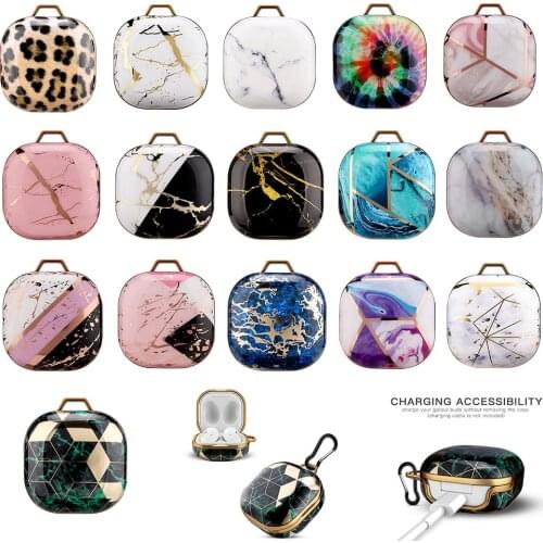Luxury Electroplated Marble Earphone Case For Samsung Galaxy Buds Live / Pro Buds Plus Hard Bluetooth Headset Protector Cover