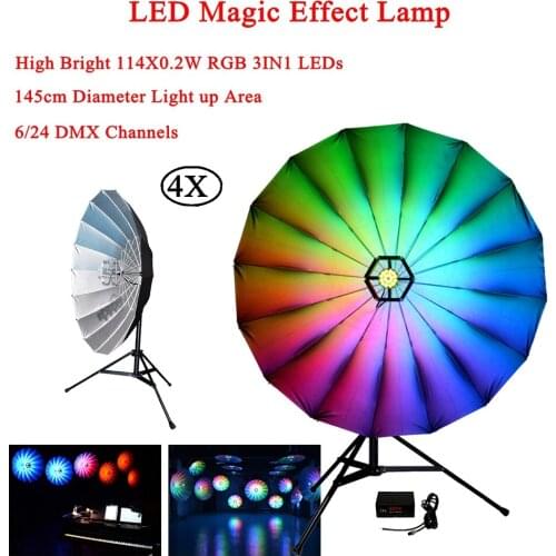 4Pcs/Lot Stage Light Powered Sound Actived Multicolor Disco DJ LED Magic Effect Lamp For Birthday Party KTV Perform Concert etc
