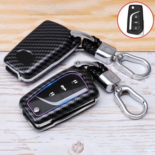 ABS Carbon Fibe Car Remote Key Cover Protect Case For Toyota Auris Rav4 Corolla Reiz Avensis Verso Yaris Aygo Scion TC IM Holder