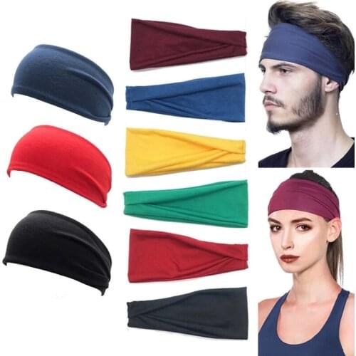 Women Men Headband Solid Color Wide Turban Twist Knitted Cotton Sport Yoga Hairband Twisted Knotted Headwrap Hair Accessories