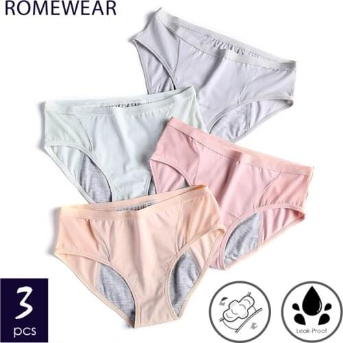 RMW 3 pcs/lot Womens Menstrual Period Panties Leak-Proof Underpants For Female Comfortable Waterproof Briefs Dropshipping