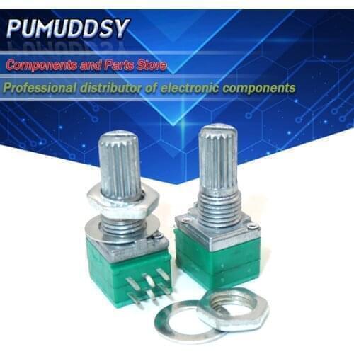 5PCS RK097G 10K single linked potentiometer B10K with a switch audio 6pin shaft 15mm amplifier sealing potentiometer