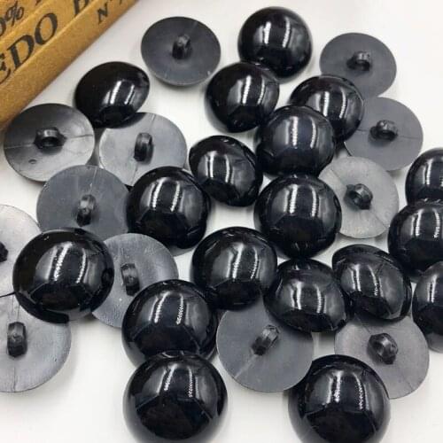 50pcs 25mm Black Buttons Plastic For Scrapbooking Half-Pearl Shank Buttons Animal Eyes For Toys DIY Hand Clothing Sewing PT259