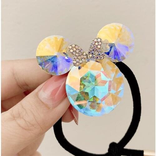 Big Rhinestone Cartton Hair Tie For Women Elastic Hair Bands Hair Accessories Rubber Band Hair Ring Headbands For G