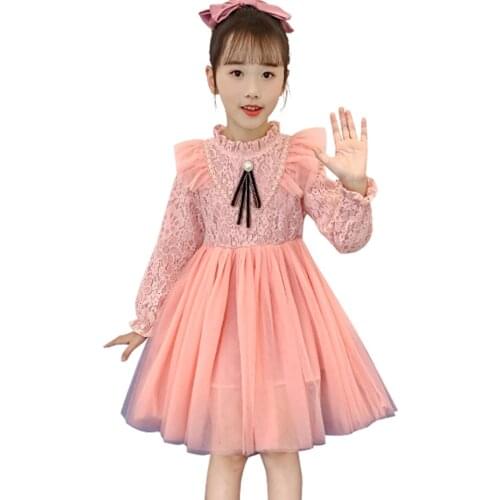 Girl Pricness Dress Floral Pattern Kids Dresses For Girls Casual Style Party Dress For Children Spring Autumn Childrens Clothin
