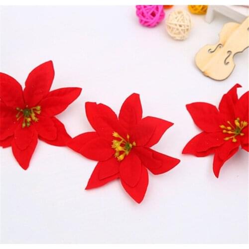 10pcs 14cm Flannel Large Artificial Rose Flower Heads For Home Wedding Decoration Scrapbooking DIY Christmas Tree Silk Flowers