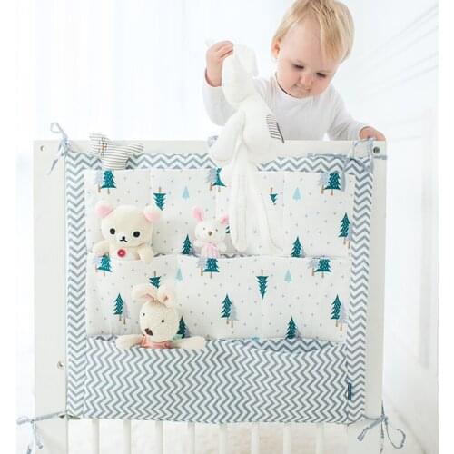 Baby Hanging Storage Bag Nursery Hanging Storage Bag Baby Cot Bed Crib Organizer Toy Diaper Newborn Crib Set Pocket For Bedding