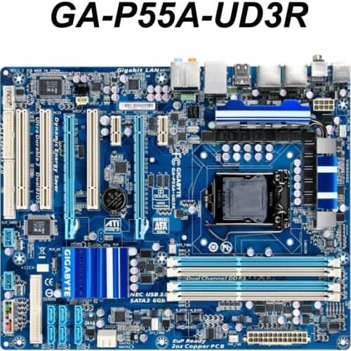 For Gigabyte GA-P55A-UD3R original motherboard LGA 1156 DDR3 16GB For I5 I7 CPU P55A-UD3R P55 Desktop motherboard Boards PC