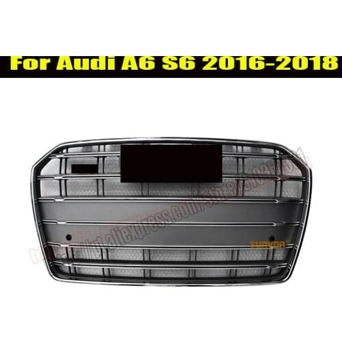 For s6 style front hex mesh Silver grill cover for audi a6 s6 c7 2015 2016 2017 2018 car accessories