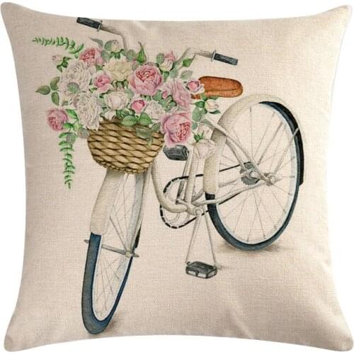 Home sweet home fresh flower market Printed Cushion Cover Linen Throw Pillow Car Home Decoration Decorative Pillowcase T461